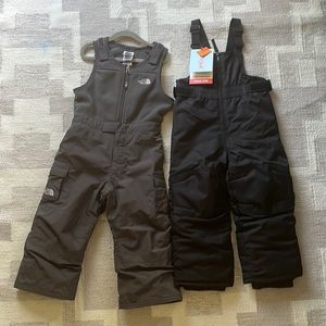 Bundle of 2 toddler snow bibs, on EUC one NWT